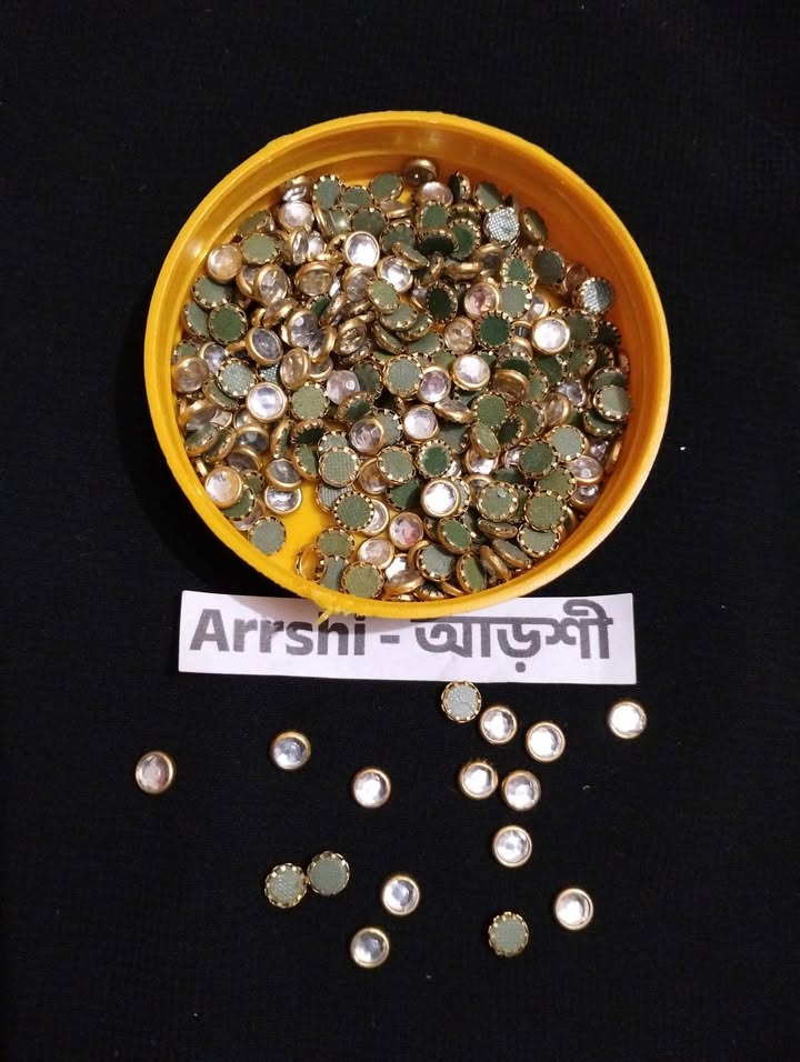 কুন্দন - গোল - সবুজ - সিলভার